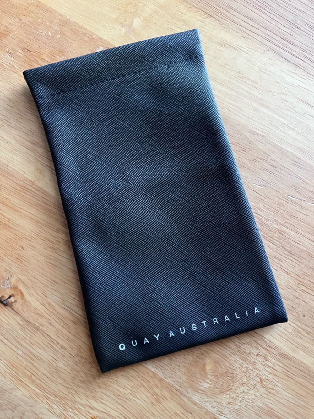 Quay Australia Black Sunglass Pouch with White Logo